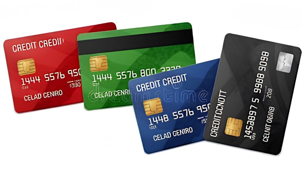 four-plastic-credit-cards
