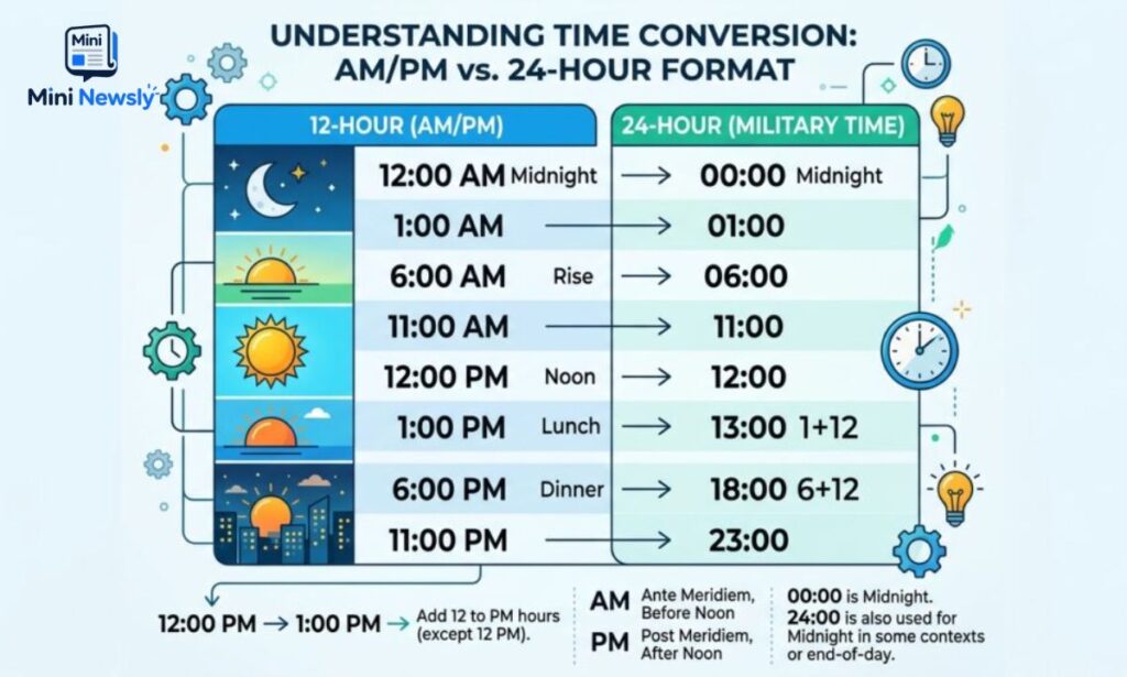Time Conversion From AM and PM to 24-Hour Format