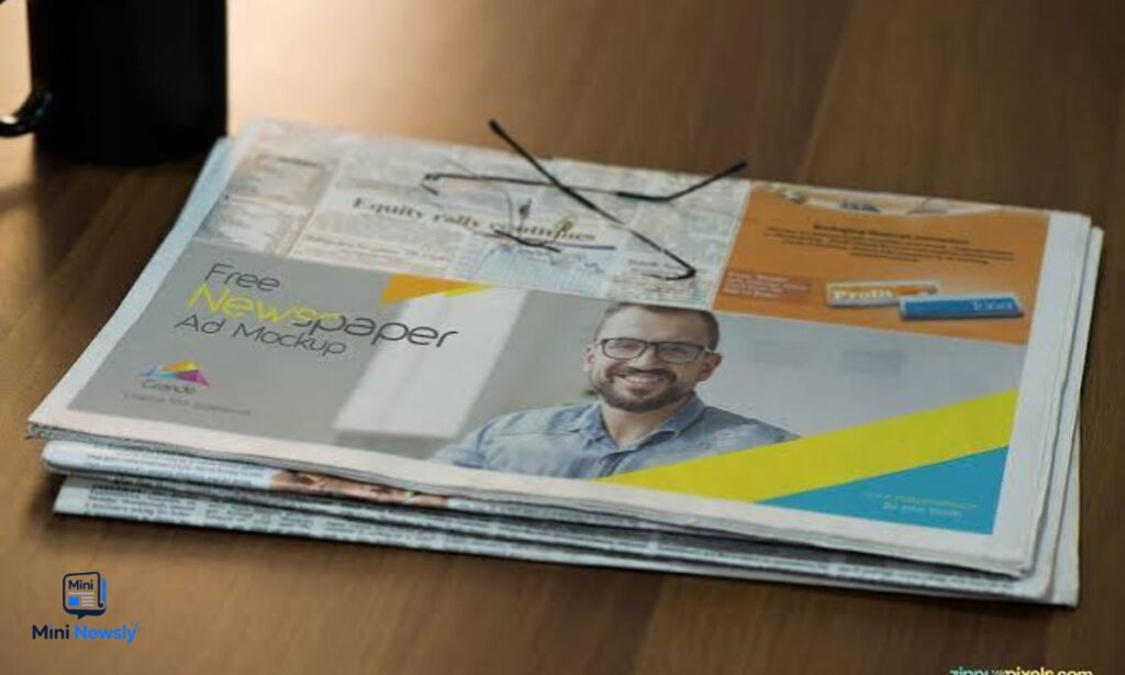 A Folded Newspaper (Half Page Width)