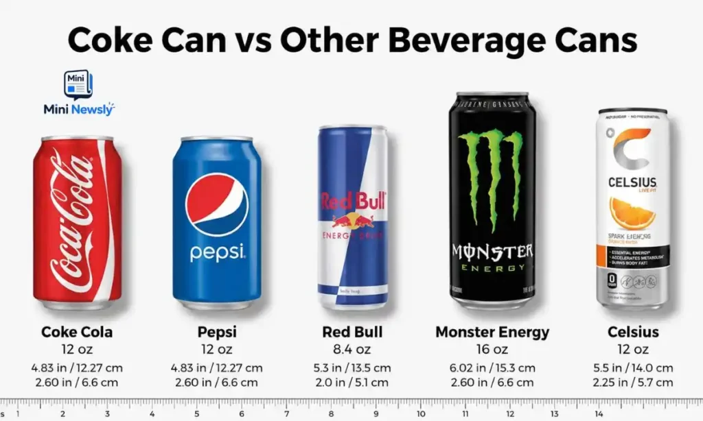 Coke vs Other Beverage Cans Size Comparison
